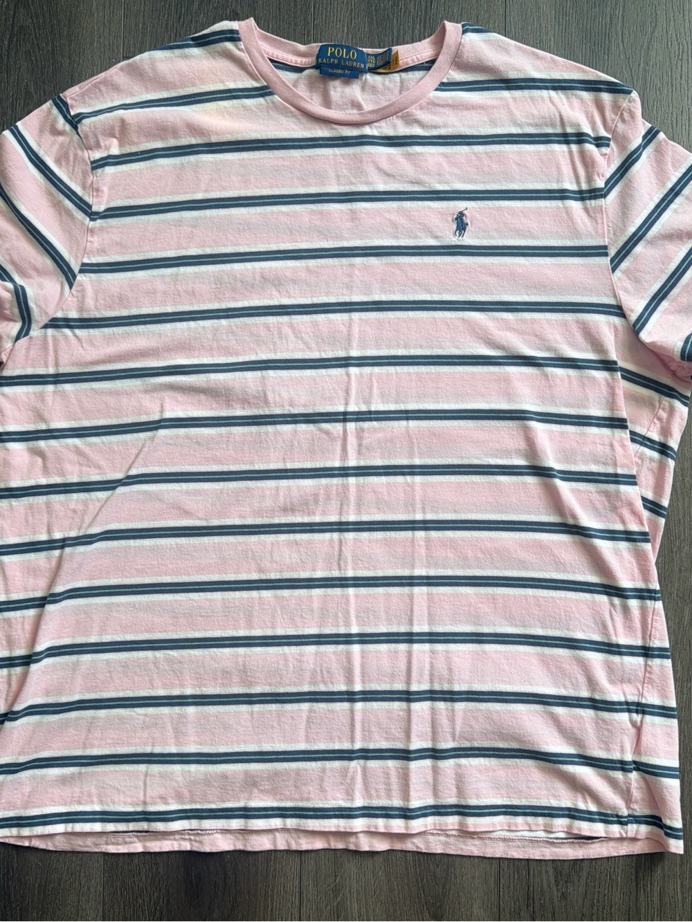 Polo by Ralph Lauren Pink Striped Crew Neck T‑Shirt XXL 2XL